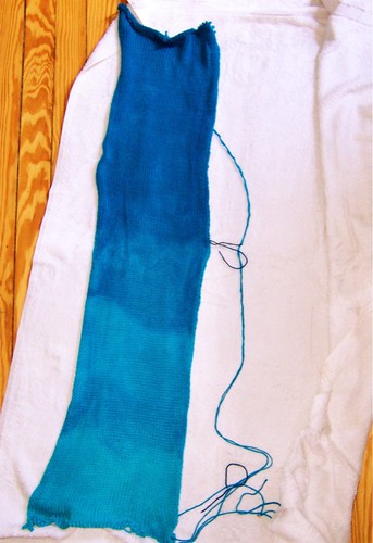 My gradated turquoise sock blank