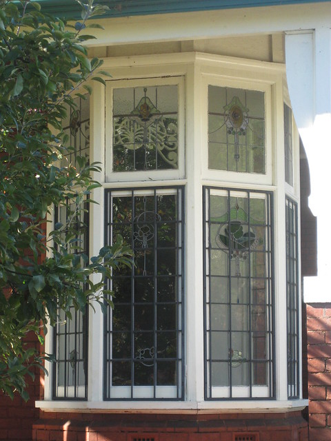 Art Nouveau Stained Glass Bay Window - Elwood
