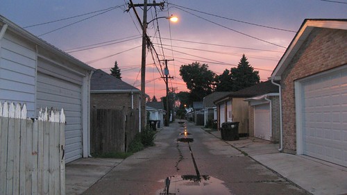 Sunset Alleyscape. Elmwood Park Illinois. July 2008. by Eddie from Chicago