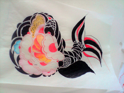 King Yo japanese Fish Tattoo Flash by yoso tattoo wwwyosoeu 