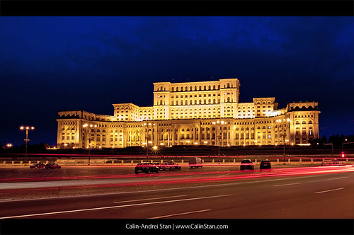 Bucharest by Night. The Parliament House.