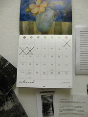 monthly calendar with marked-off days