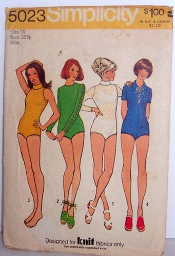 Vintage Simplicity Pattern 5023 Leotard Bodysuit Dance Size 10 Bust 32.5 Waist 25 Hip 34.5 mod