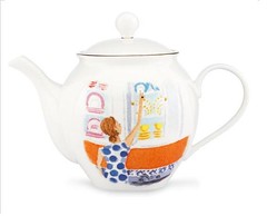 illustrated top shelf teapot
