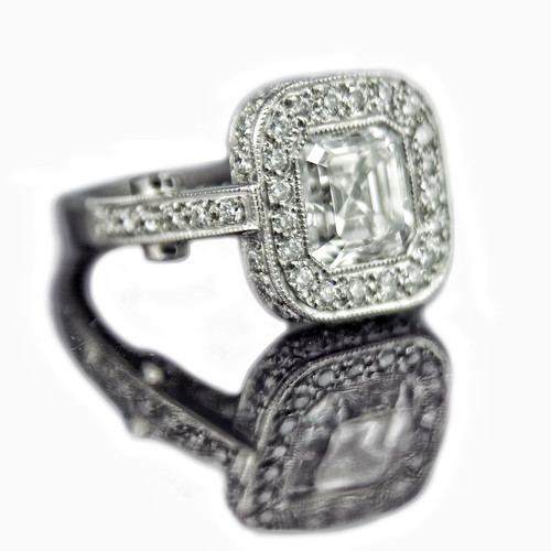 Asscher cut diamond engagement ring 2008