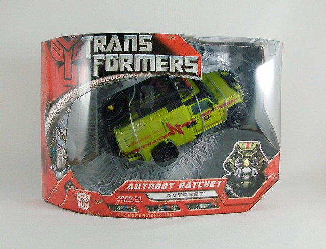 Transformers Ratchet Movie Voyager caja Nombre Ratchet