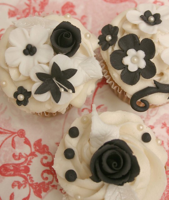 Black and White Wedding Cupcake Samples These are sample cupcakes I made