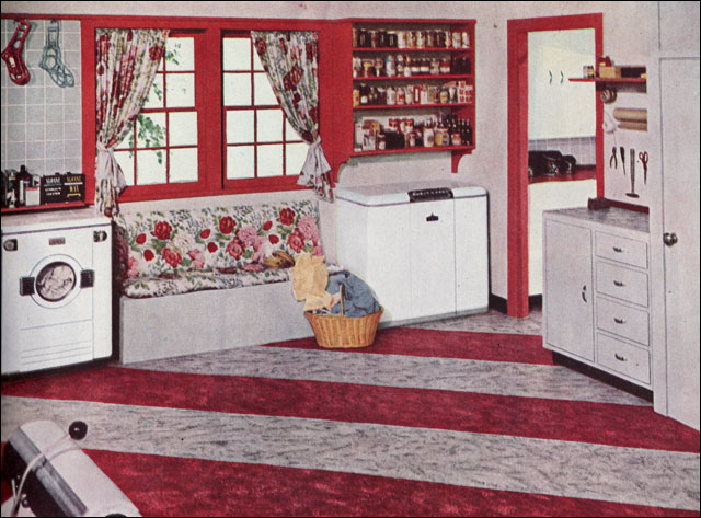 1949 Sloan-Blabon Linoleum Laundry Room Ad