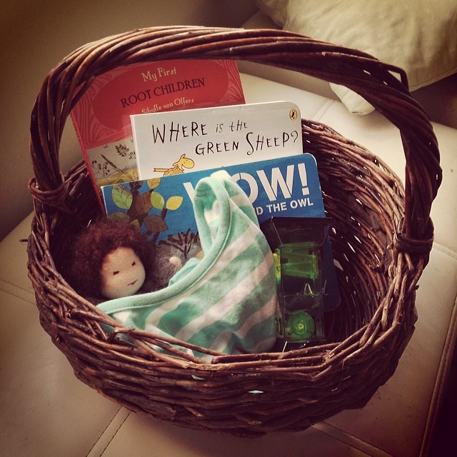 Tiny's bedtime basket #gentletransitions  #bedtime #nurture #three