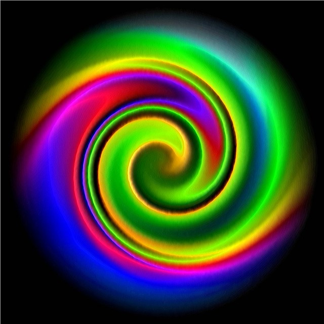 Dynamic glowing spiral