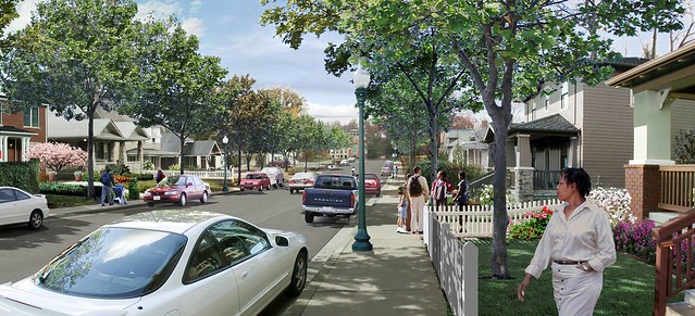 a vision of a street in Memphis, revitalized (courtesy of Steve Price, Urban Advantage)