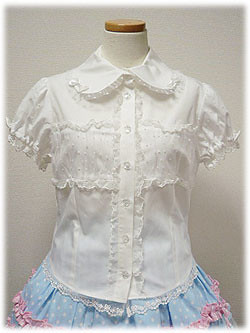 Angelic Pretty Dot Tulle Covering Blouse (white)