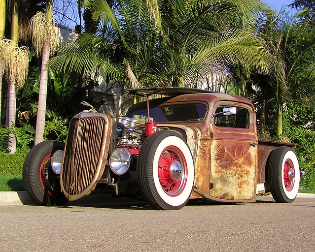 Rat Rod Pickup with Surf Board Owned by ZZ Tops Billy Gibbons