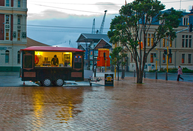 Winter morning coffee, Post Office Square, Wellington, New Zealand, 23 July 2008