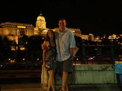 Ryan and Danielle in front of the Palace, Budapest, Hungary.