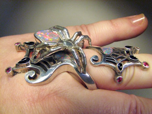 Opal Spider Ring