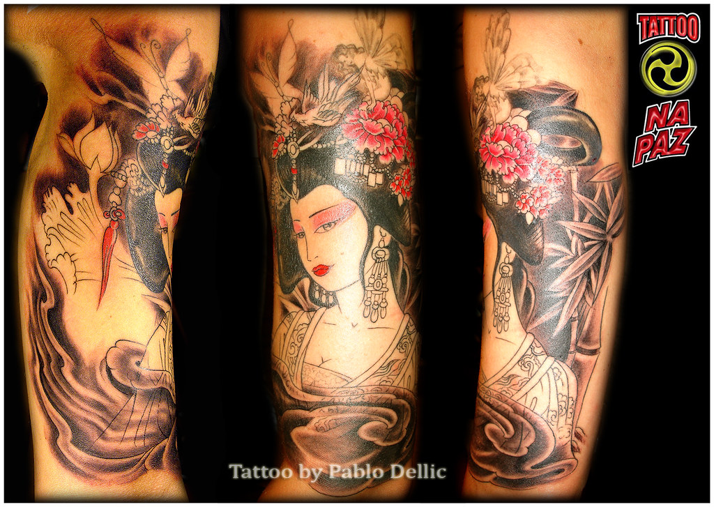 Geisha Tattoo by Pablo Dellic Oslo Norway Tatuagem de Gueixa em Manga 