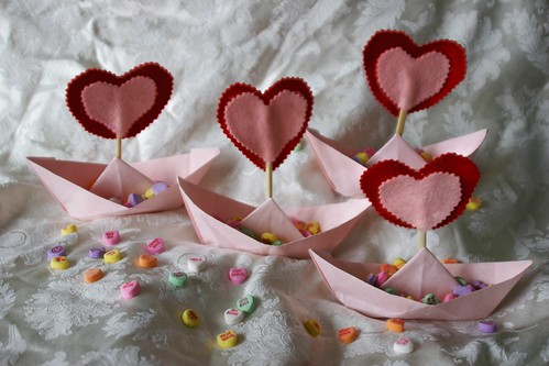 Origami and Felt Valentine's Day Boats