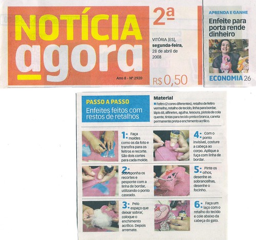Jornal Notícia Agora do dia 28/04/2008 by Cricoisas Arte e Artesanato