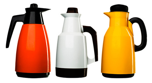 Red, white and yellow thermos