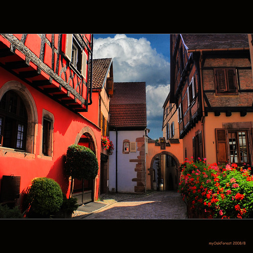 The red house in Ribeauville (Alsace)