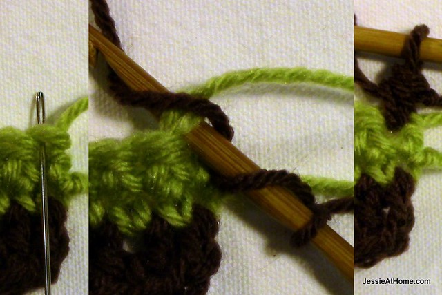 Joseph's-Puff-Stitch-Crochet-Blanket-start-of-hdc-rows