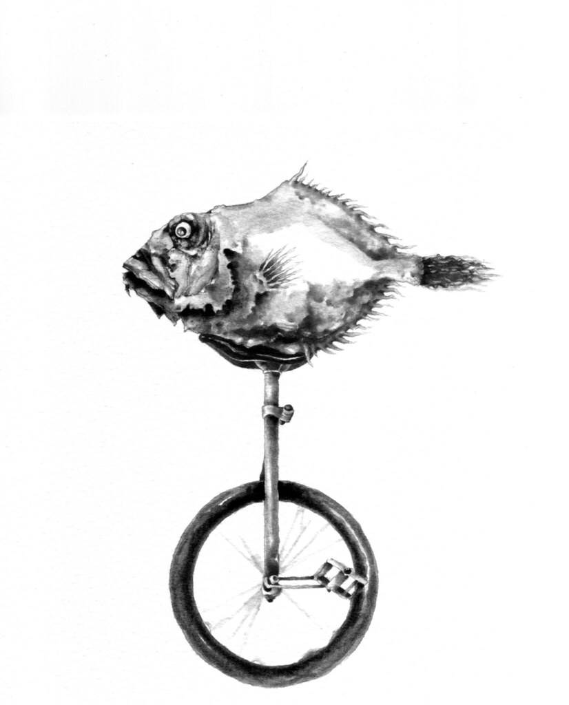 Fish on unicycle #1