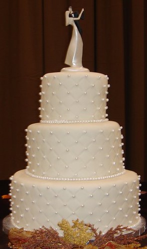 Amanda's diamonds and pearls fondant wedding cake