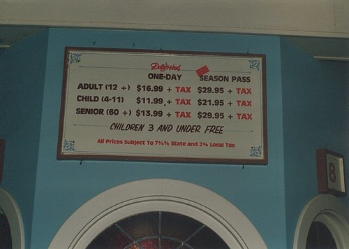 1990 Dollywood admission prices. Pidgeon Forge Tennesee. May 1990. by Eddie from Chicago