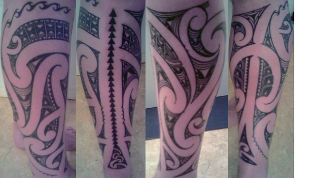 Maori Tattoo Right Lower Leg Done by Jeroen Franken when he was still