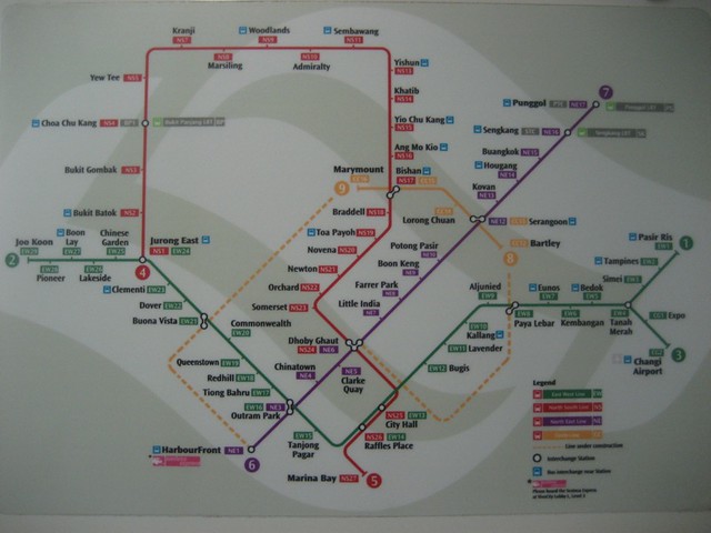 Singapore MRT map with new