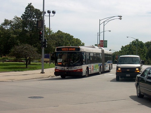 Northbound CTA bus near West Diversey Avenue. Chicago Illinois. September 2006. by Eddie from Chicago