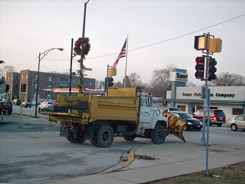 Berwyn Public Works dump truck with snow plow. Berwyn Illinois. January 2008. by Eddie from Chicago