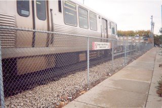 Outbound Chicago Transit Authority Brown line train leaving the Kimball Avenue terminal. Chicago Illinois. October 2003. by Eddie from Chicago