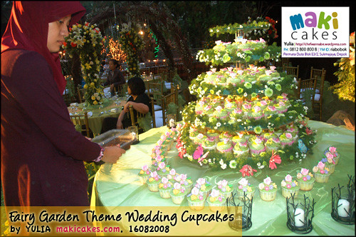 Fairy Garden Theme Wedding Cupcakes Setting3 Maki Cakes Almost finish