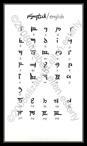 Tattoo font elvishenglish A rendering of Tolkien's High Elvish font