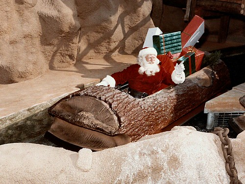 Santa Claus on the Log Ride, Knott's Berry Farm, circa 1970