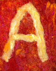 Alphabet ATC or ACEO Available - Needlefelted Letter A