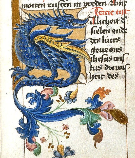 Zoomorphic initial of a dragon