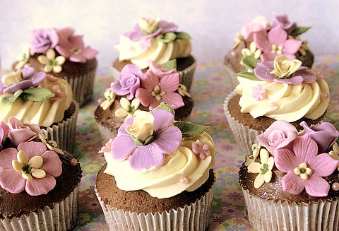 flower garden VIntage cupcakes created these for my aunt who had the most