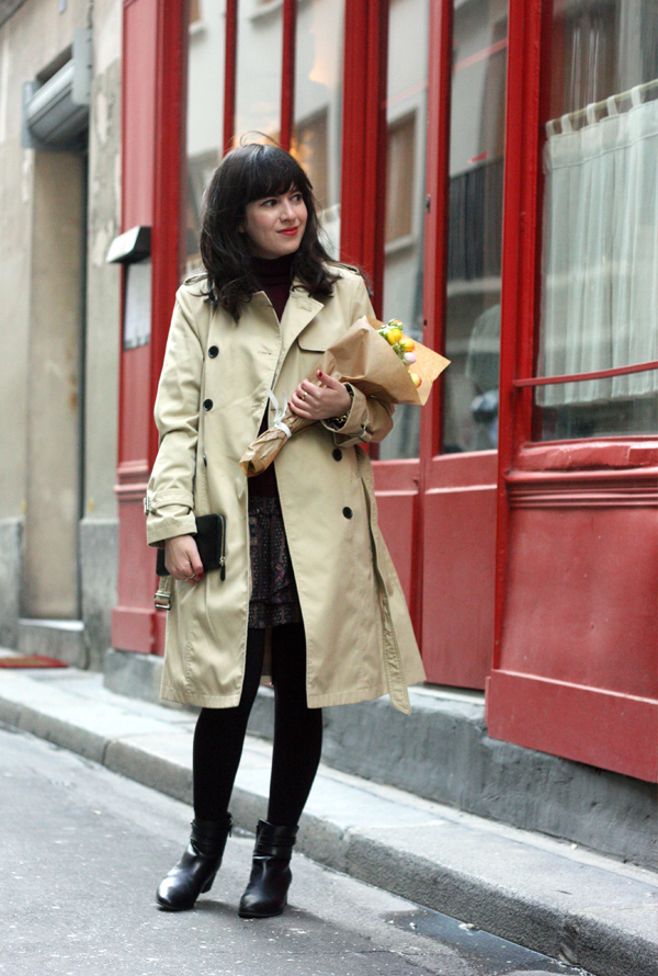 trench coat ,פריז, מעיל טרנץ', בלוג אופנה