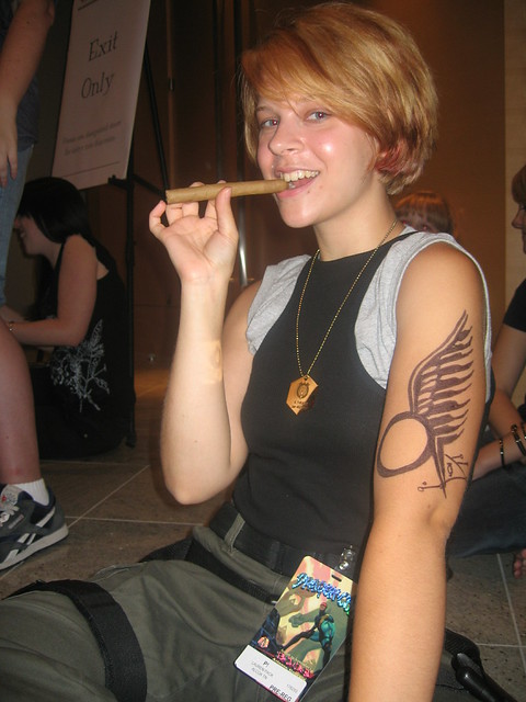 some friends from the BStarG line Her Kara Thrace tattoo looked awesome