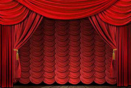 ROYALTY FREE STOCK IMAGE: RED STAGE CURTAIN