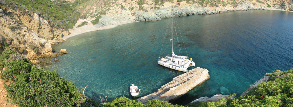 Holiday Sailing Greece Aug 2008 Kira Panagia Monastery Harbour