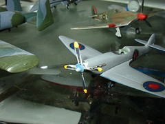 acm_1/144 Spitfires: Minicraft/Crown, Trumpeter, my balsa effort.
