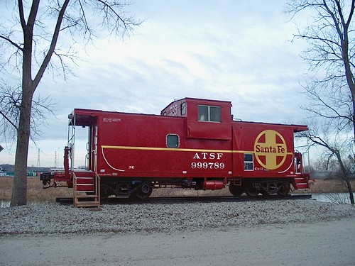 Preserved Atchinson, Topeka & Santa Fe Railroad wide vision caboose built in 1981. Hodgkins Illinois. January 2007. by Eddie from Chicago