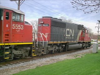 Eastbound Canadian National freight rain. North Riverside Illinois. April 2007. by Eddie from Chicago
