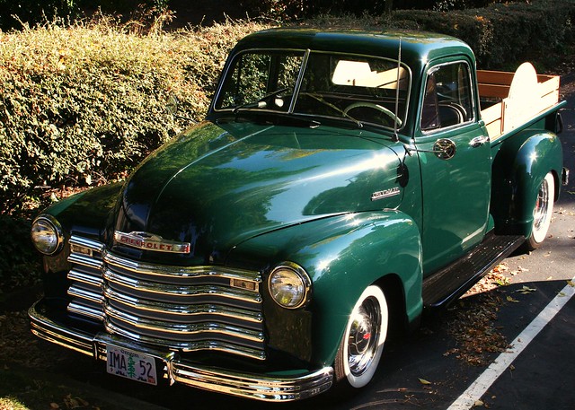 1950 Chevy Pickup In a parking lot in downtown Portland at this years 