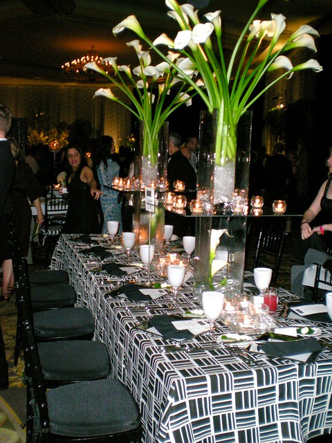 Calla lily wedding centerpiece Tall calla lilies are given even more height