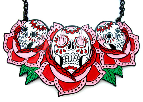 Kreepsville 666 Mexican Day of the Dead Skulls Necklace
